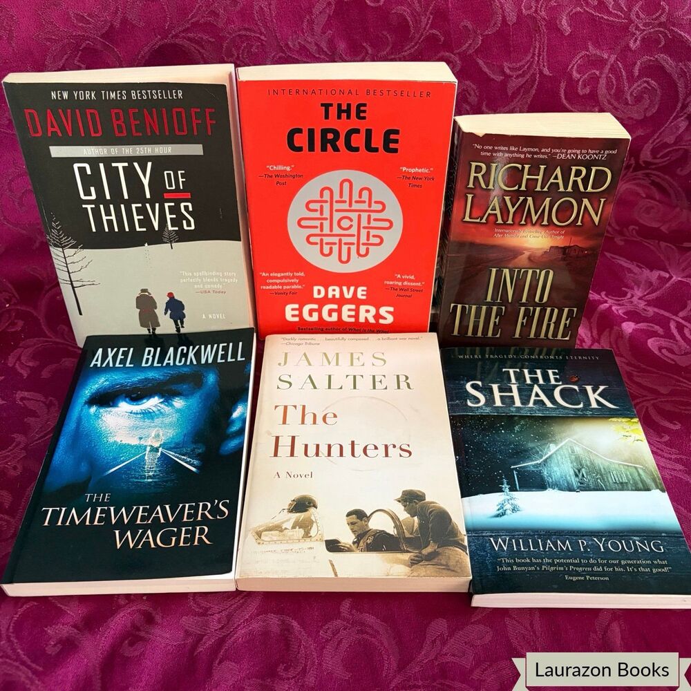 6 Vintage Fiction Paperbacks: Benioff, Eggers, Salter, Young, Blackwell, Laymon